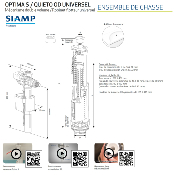 SIAMP 10 0061 69 KIT PROMOTION - 4 Mécanismes de Chasse Optima S + 4 Robinets Flotteur Quieto OD.