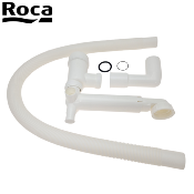 ROCA AU0014100R KIT Siphon Bouteille de lavabo, avec flexible, économie d'espace, Blanc.
