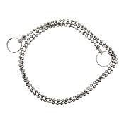Chainette perle pour bouchon caoutchouc. 2 anneaux longueur 700 mm.