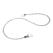 Chainette perle pour bouchon caoutchouc. 2 anneaux, longueur 400 mm.