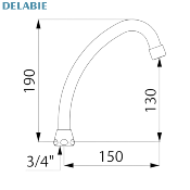 DELABIE 965152 Bec universel col de cygne F3/4".