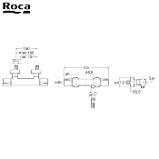 ROCA A5A1409CN0 T-1000 Mitigeur Douche thermostatique mural, Titanium black.