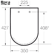 ROCA A801732002 THE GAP - SQUARE. Abattant WC Thermodur doublé laqué, frein de chute.