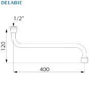 DELABIE 940402 Bec universel horizontal F1/2" - 400 mm.