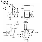 ROCA A34T0N2000 THE GAP/D-TRIT - Pack WC avec Broyeur intégré (400W) dans le pied de la cuvette