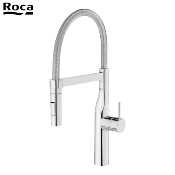 ROCA A5A8A4DC00 GLERA PRO - Mitigeur évier douchette extractible, Bec tube chromé, Corps chromé.