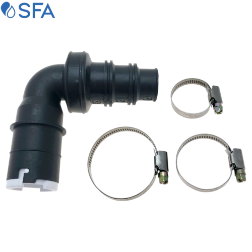 SFA CMNSAV Coude à manchon noir complet avec clapet anti retour + colliers.