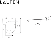 LAUFEN PRO H8939580000001 Abattant WC frein de chute, Blanc, déclipsable.