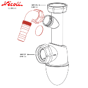 NICOLL JC40Y - 0491027 Joint conique Ø 40 mm. (X2)