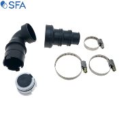 SFA CMNSAV Coude à manchon noir complet avec clapet anti retour + colliers.