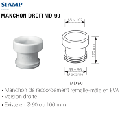 SIAMP 92 0003 07 MANCHON DROIT MD 90.