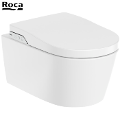 ROCA A803060001 IN-WASH - Cuvette de WC lavant suspendue en porcelaine vitrifiée sans bride Rimless. Avec sortie horizontale.