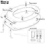 ROCA AI0016300R VICTORIA 05 - KIT CHARNIÈRE ACIER ABATTANT WC.