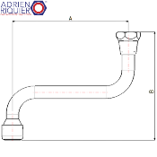 ADRIEN RIQUIER 07929 BEC HORIZONTAL EN FORME DE "S" 250 mm - 3/4' AVEC AÉRATEUR.