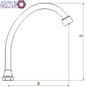 ADRIEN RIQUIER 07990 COL DE CYGNE 150 mm - 1/2" AVEC AÉRATEUR.