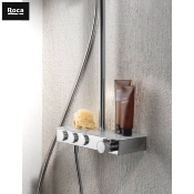 ROCA A5A9H09C00 INDEX-T Switch. Colonne bain-douche thermostatique avec étagère.
