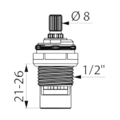 DELABIE 367015.2P TETADISC Tête 1/2" à disques céramique 1/2 tour.