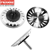 FRANKE 133.0049.669 Panier de bonde manuelle 84 mm, tige de 40 mm.