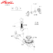 NICOLL 0204118 - 532 - Bonde évier 1 bac + trop plein Ø114 mm. Vidage automatique.