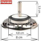 FRANKE 330850 - 133.0203.293 Panier de bonde manuelle 3" 1/2 - 80 mm.