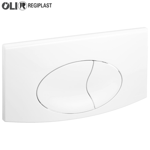 REGIPLAST 1650B Plaque de commande double-débit,  Blanche.