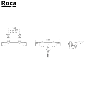 ROCA A5A2E18C0F T-500. Mitigeur Douche thermostatique mural, Chromé.