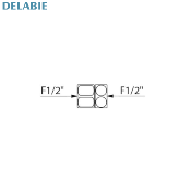 DELABIE 820015.2P Raccord fou à écrou prisonnier, FF 1/2".