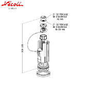NICOLL 0702109 - 3V101 - Mécanisme double volume à câble.