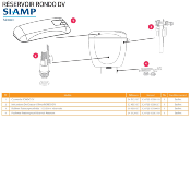 SIAMP 34 5125 07 Couvercle pour Réservoir de chasse Double Volume RONDO Blanc.