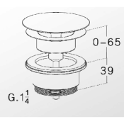 NICOLL 0501171 L32UF-Bonde à écoulement libre pour vasques sans trop-plein.