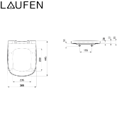 LAUFEN H8918020000001 PALOMBA - INO - Abattant WC, déclipsable, frein de chute, Blanc.