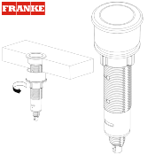 FRANKE 814805 - 112.0611.460 - Bouton push rond, chromé, diamètre 35mm.