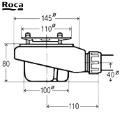 ROCA A27L018000 TERRAN et POLO+  Vidage avec garde d'eau 50mm.