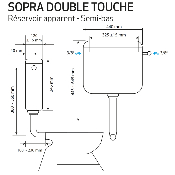 PR-SIAMP 10 0047 94 Réservoir semi-bas Sopra double touche.
