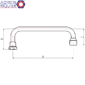 ADRIEN RIQUIER 07968 BEC EN FORME POIGNÉE DE VALISE 200 mm - 3/4" AVEC AÉRATEUR.