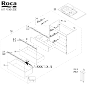 ROCA AU00730WHR  THE GAP - KIT 2 POIGNÉES ALUMINIUM POUR MEUBLE 1000MM.