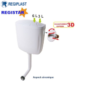 REGIPLAST 2151 REGISTAR Réservoir Semi-Bas à commande double débit 3/6 litres.