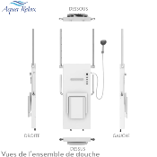 AquaRelax - Ensemble de douche 4 Fonctions avec siège.