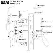 ROCA A5A9B8BC00 EVOLUTION 2.1 Colonne Hydromassage.