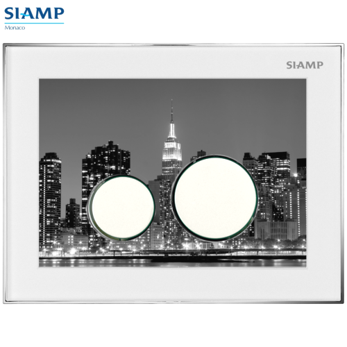 SIAMP 31 1983 60 Plaque de commande REFLET 360 - INGENIO - Dépoli Blanc Personnalisable /Touches Chromé Mat.